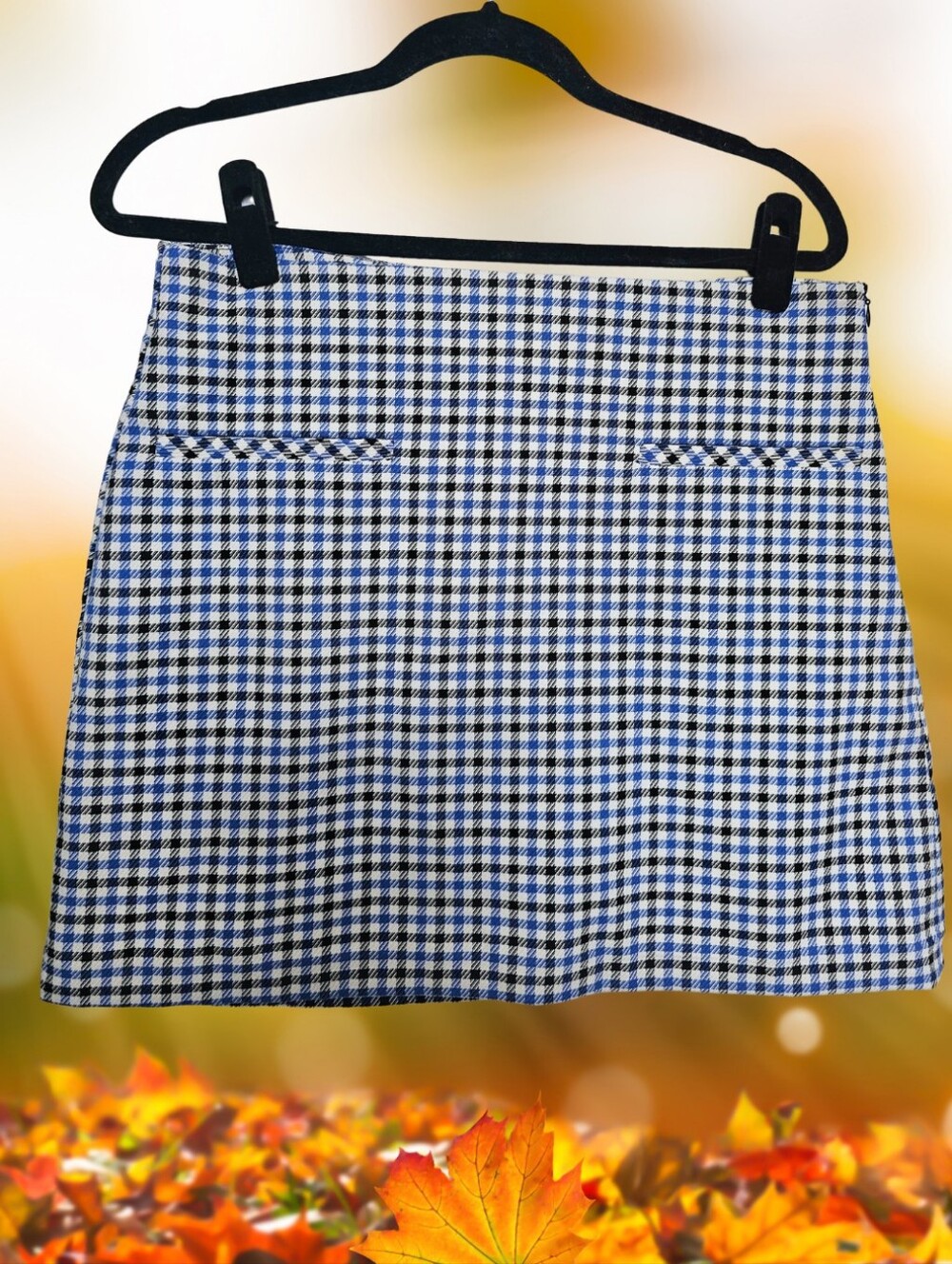 Zara Preppy Gingham Mini Skirt